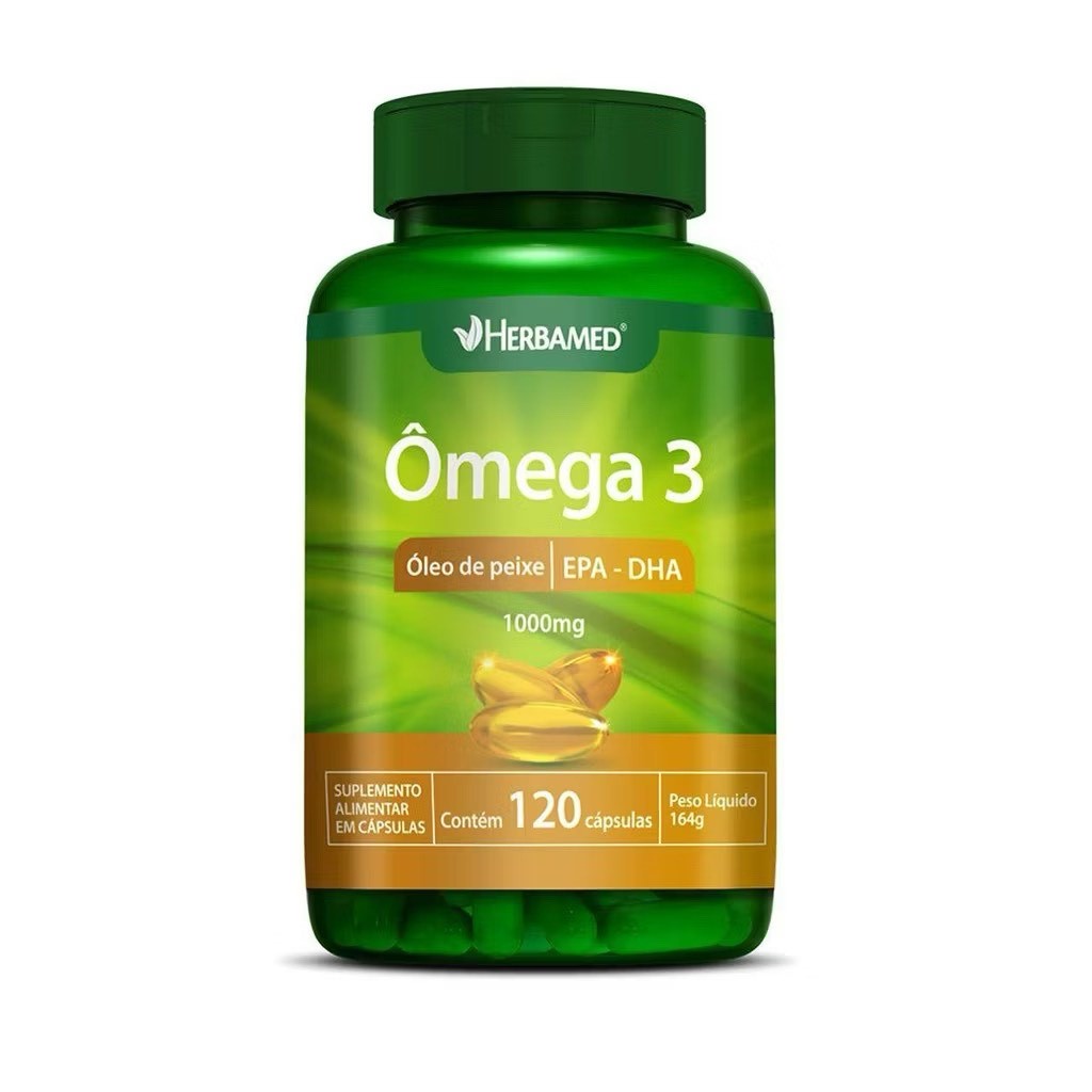 Ômega 3 1000 MG 120 Cápsulas Herbamed em Oferta na Shopee