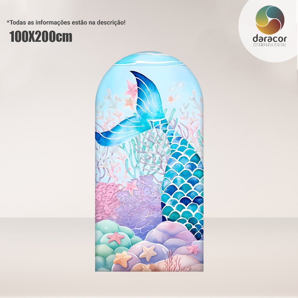 Capa de Painel Sereia com Cilindros P-M-G Painel Vertical 1x2 Retangular e Romano — imagem 2 de 2