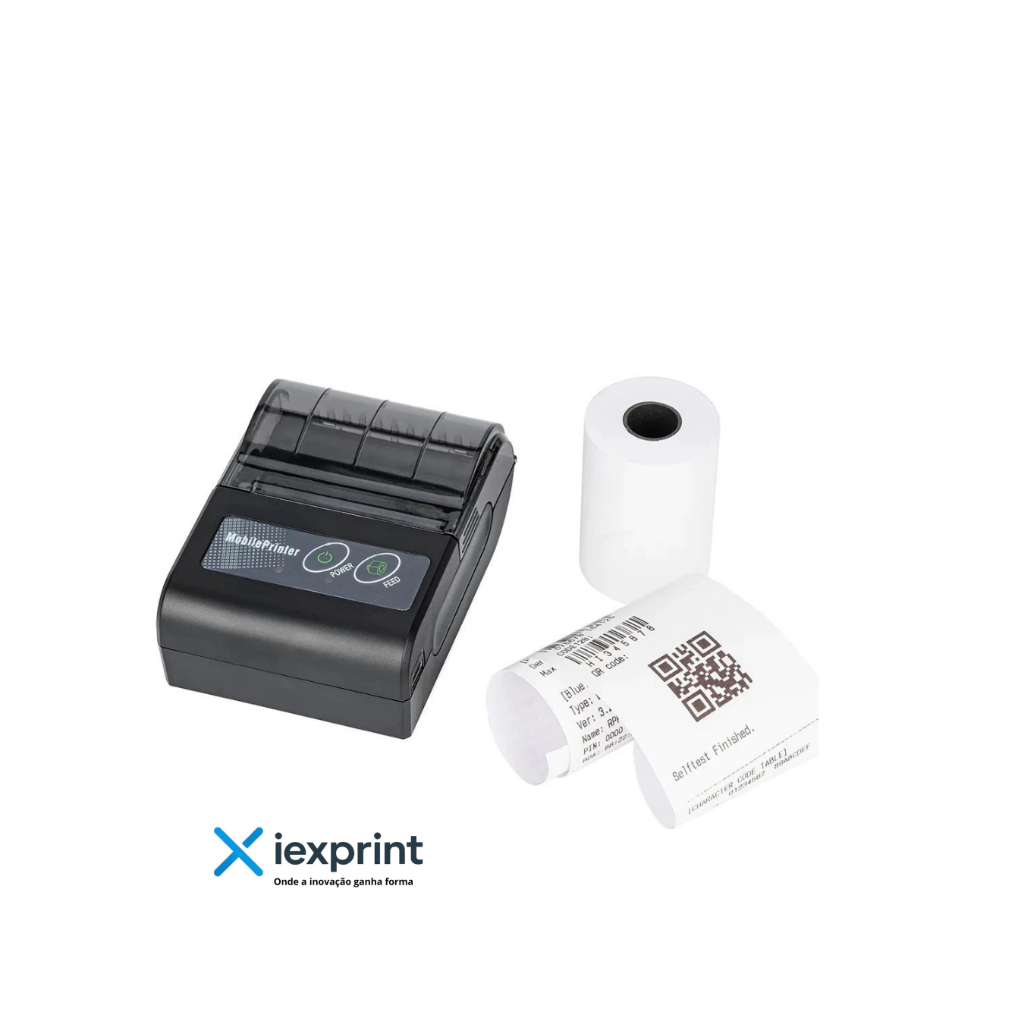 Mini Impressora Térmica Portátil 58mm - Ideal Para Comandas, Cupons Não Fiscais, Recibos e Automação