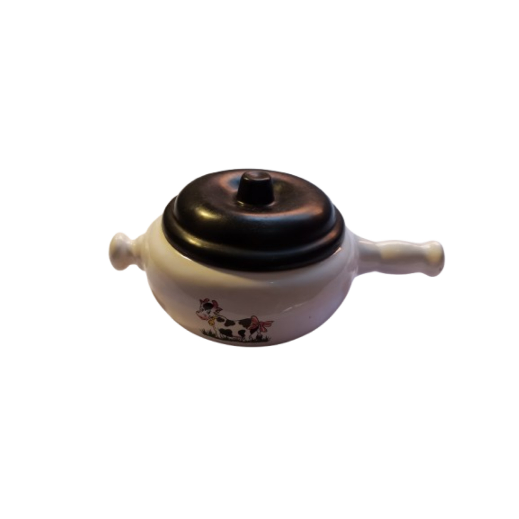 Panela de Louça Redonda Branca Com Tampa 26cm
