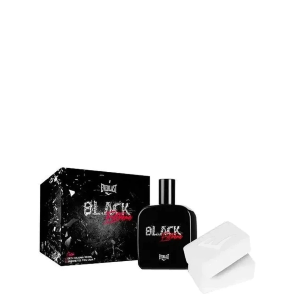 kit Everlast Black Extreme - Deo Colônia 100ml + 2 Sabonetes em Barra 80g