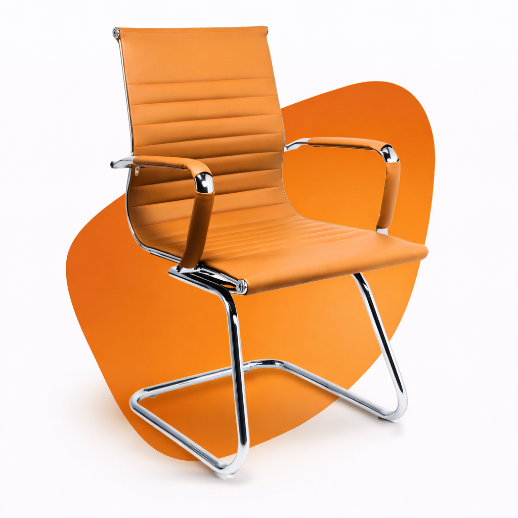 Cadeira de Escritório Moob Boston Executiva Com Base Fixa Esteirinha Caramelo em Oferta na Shopee