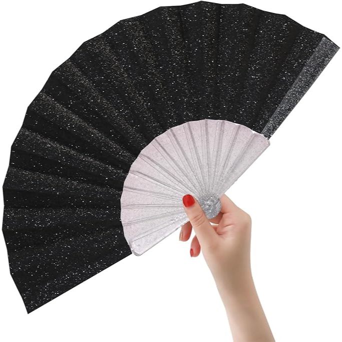 Leque Super Brilho Glitter Show Festivais Festas Decoração - Acessório Para Carnaval