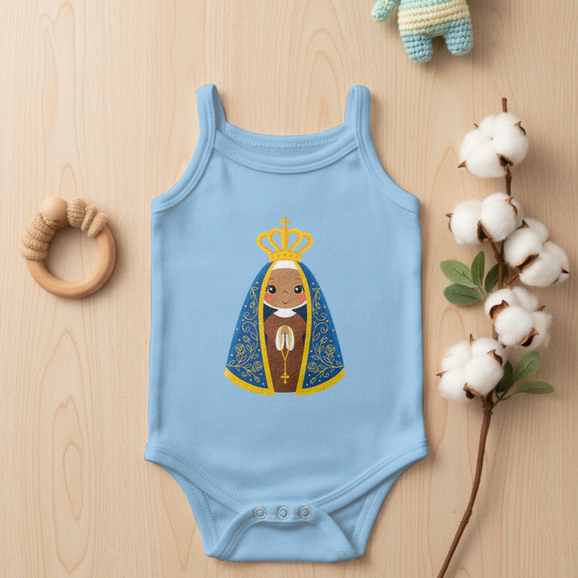 Body Infantil Alcinha Religioso Nossa Senhora Aparecida | Ilustração Proteção Premium em Oferta na Shopee