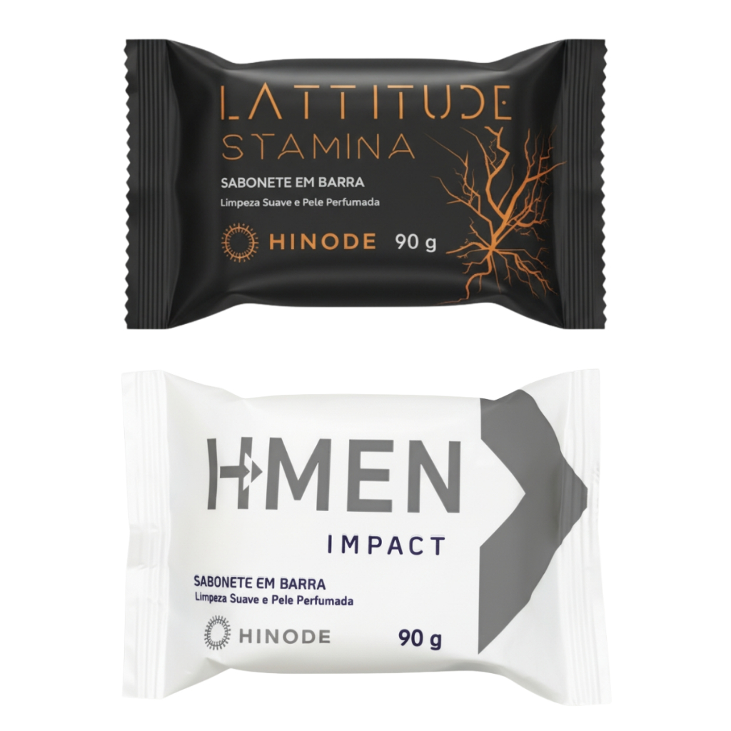Combo 2 Sabonetes em Barra Masculino Hinode Lattitude Stamina + H-Men Impact Perfumado 90g Hinode Original
