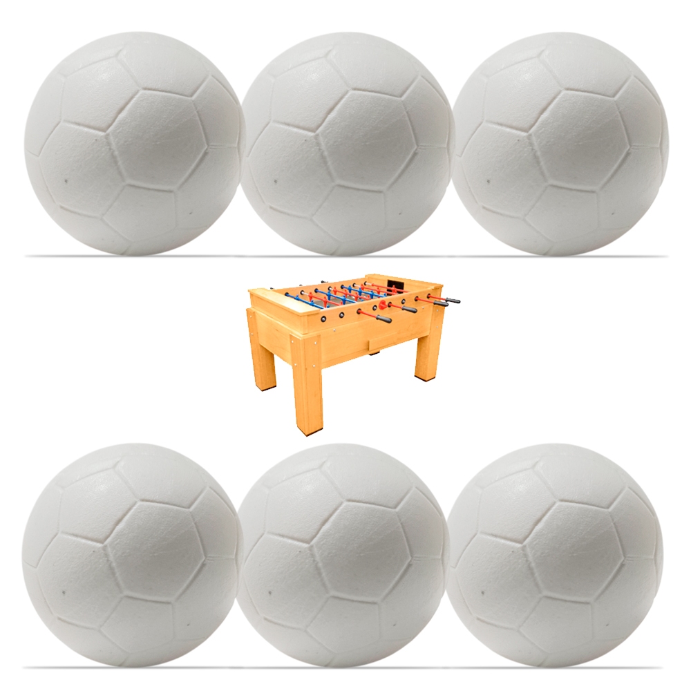 Bola Bolinha Pesada Para Pebolim Totó 6 Unidades Mesa Kit Profissional Branca