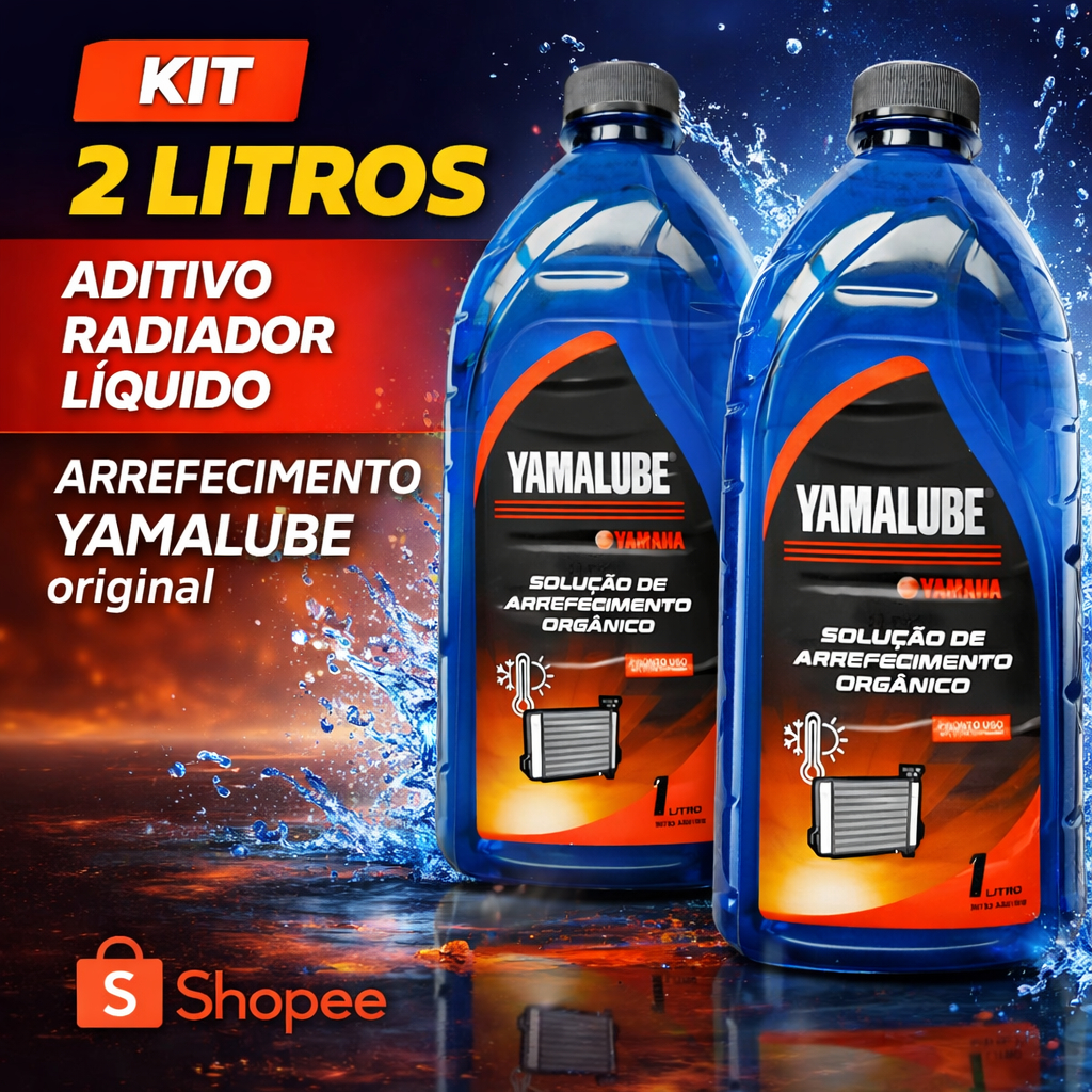 KIT 2 LITROS ADITIVO RADIADOR LIQUIDO ARREFECIMENTO YAMALUBE