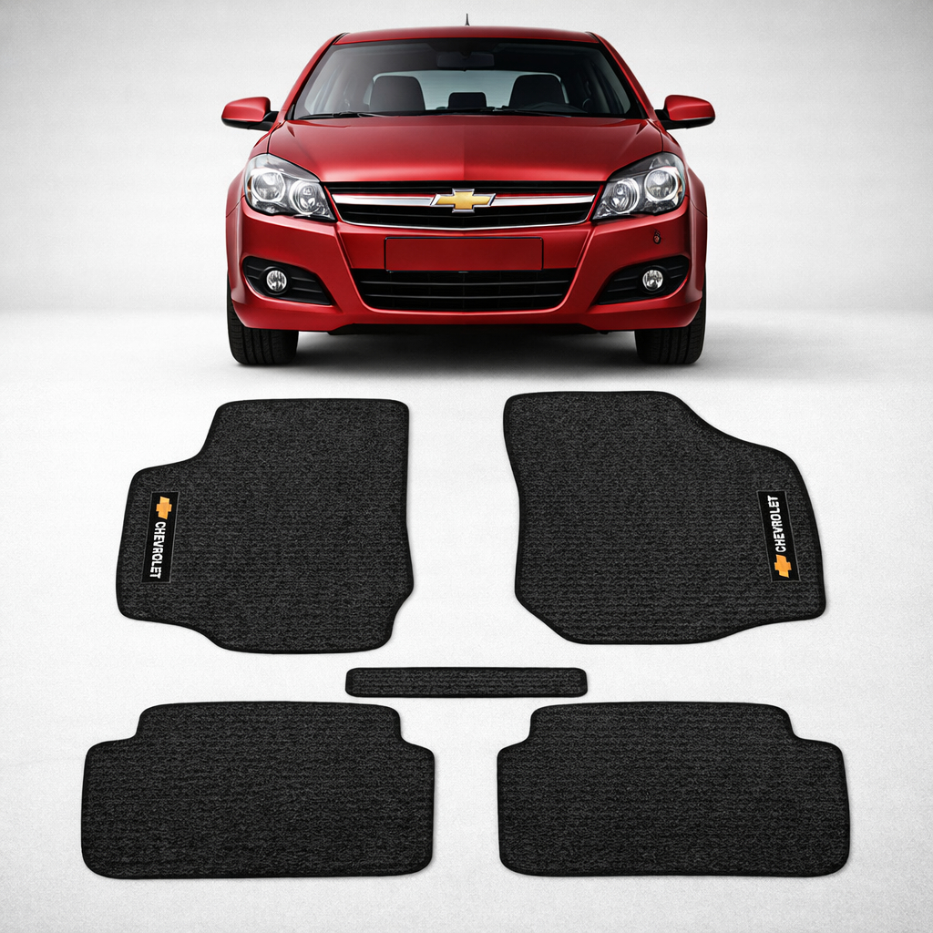 Kit de tapetes 5 peças específico Vectra GT 2007 08 09 10 2011 Carpete Res-Preto