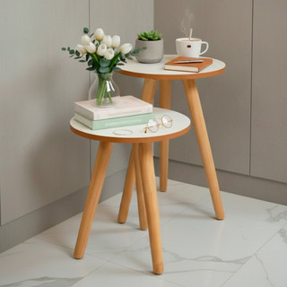 Mesa Pé Palito De Apoio E Lateral Sofa Mdf ou Mdp E Madeira