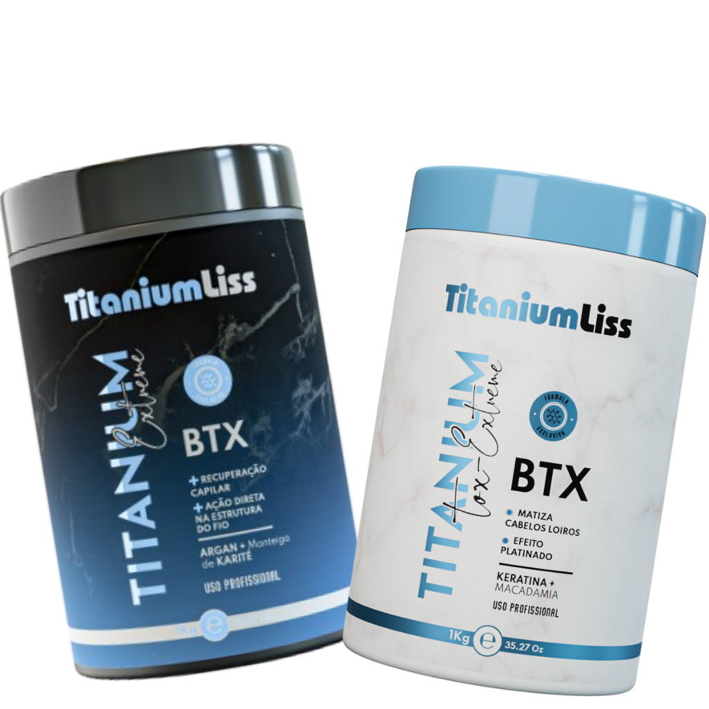 kit Botox capilar White 1kg Titanium Liss + Botox capilar Matizador 1kg Titanium Liss + Óleo de Argan