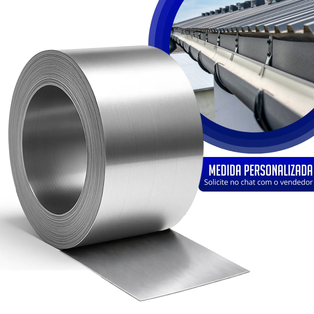Calha Rufo Chapa Folha De Alumínio 20cm X 1 Metro Unico