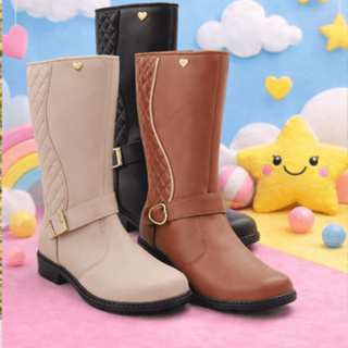 BOTA INFANTIL MENINA MONTARIA CANO ALTO BORDADO MATELASSÊ LANÇAMENTO ZIPER CONFORTAVEL em Oferta na Shopee