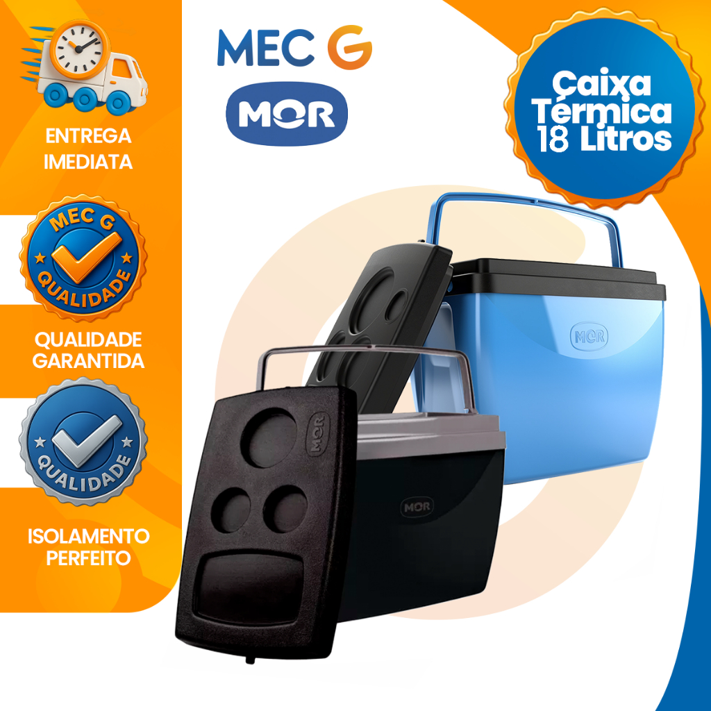 Caixa Térmica 18 Litros Cooler Preto e Azul Com Alça Mor Bebidas Lanches Praia Piscina em Oferta na Shopee