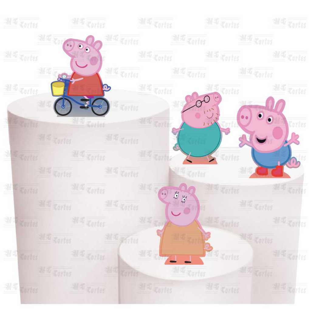 Kit de Display 4 de 20cm Totens para Decoração de Festa Peppa em MDF Cortado a Laser em Oferta na Shopee