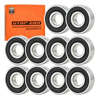 Kit 10 Rolamento 6201 2RS GBR Vedação Dupla Alta Resistência Original em Oferta na Shopee
