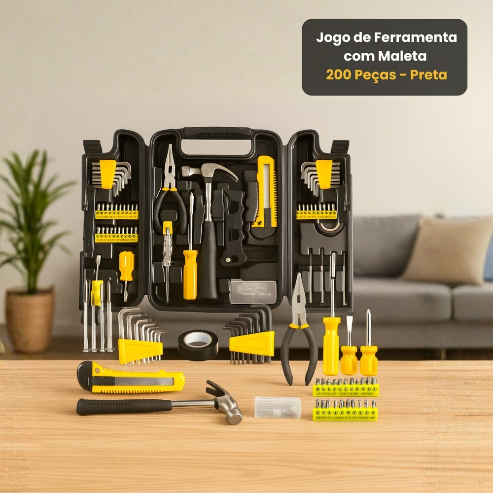 Kit de Ferramentas 200 Peças Maleta Organizadora Jogo de Chaves Manutenção — R$ 109,90 em Shopee