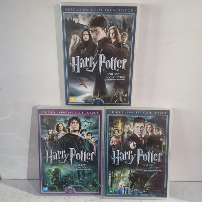 Dvd Original - Harry Potter: Cálice De Fogo + Ordem da Fênix + Enigma do Príncipe - Dvd's Duplos