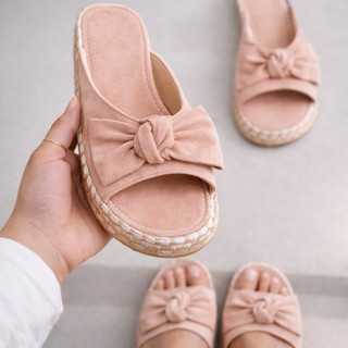 Sandália Feminina Confortavel Papete Birken FlatForm Linda Macia Verão Primavera CORDA ANABELA LAÇO AU40