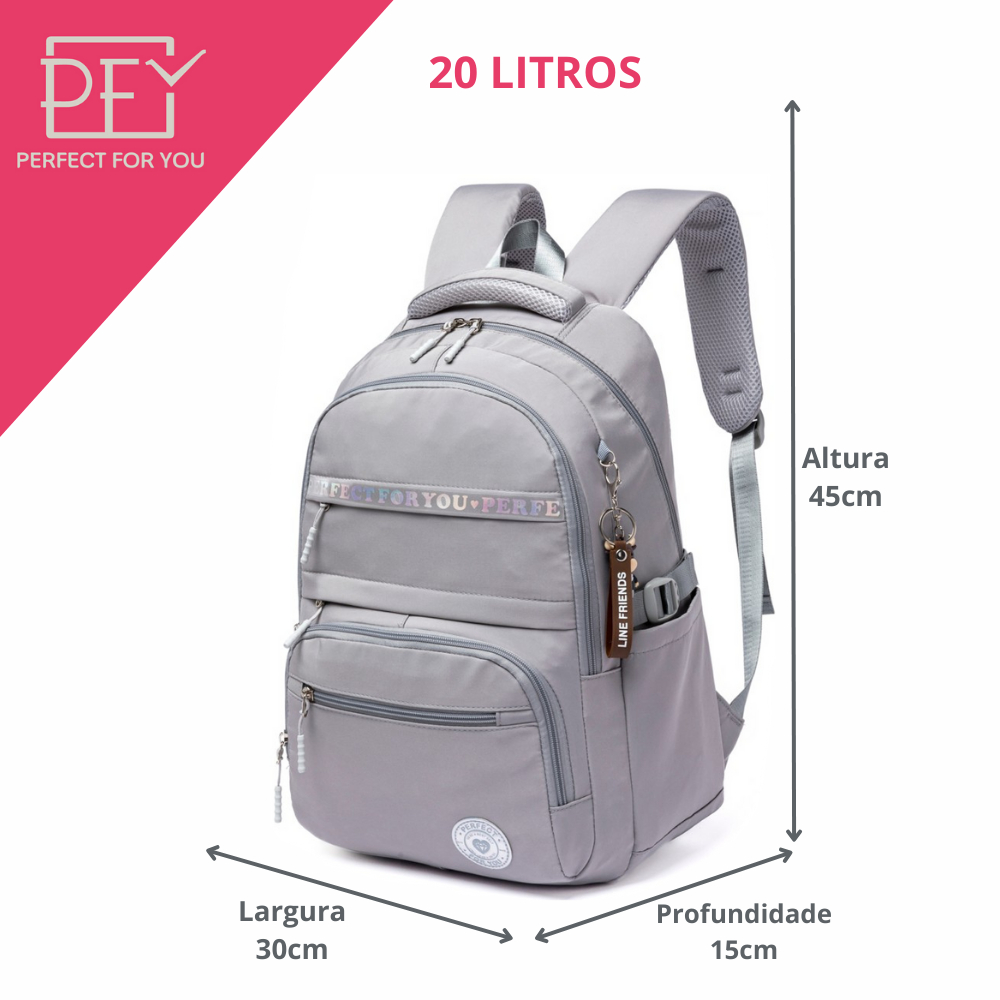 Mochila Bolsa Espaçosa Notebook Faculdade Chaveiro Personalizado Escolar em Oferta na Shopee