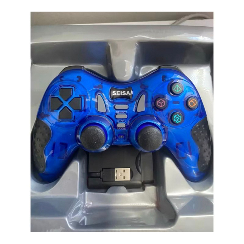 Controle sem fio para PC, Ps3, ps2 Celular Android, Tablete e Box Tv. Smart Tv 6 Em1 Azul e Vermelho