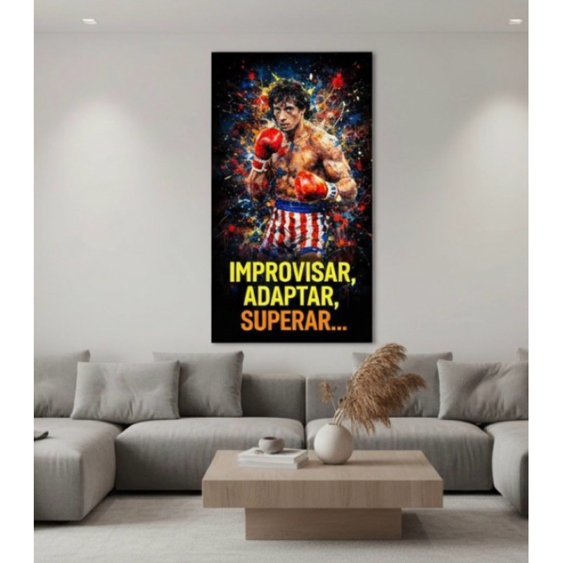 Quadro Decorativo Rocky Balboa Boxeador Personagem Filme academia boxer box motivacional sala quarto escritório