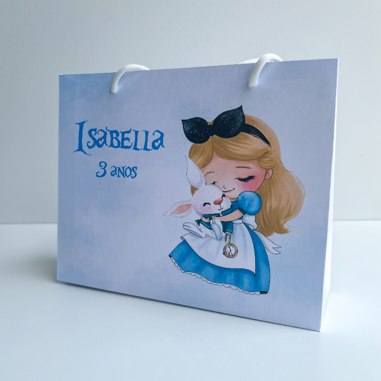 Sacolinha Sacola Personalizada | Chá de bebe | Lembrancinha Alice no país das maravilhas