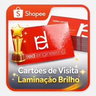 Cartões de visita Personalizado Couchê 300gr Laminação Brilho 1 face - Impressão  Frente e verso  -  50/100/500 unidades em Oferta na Shopee