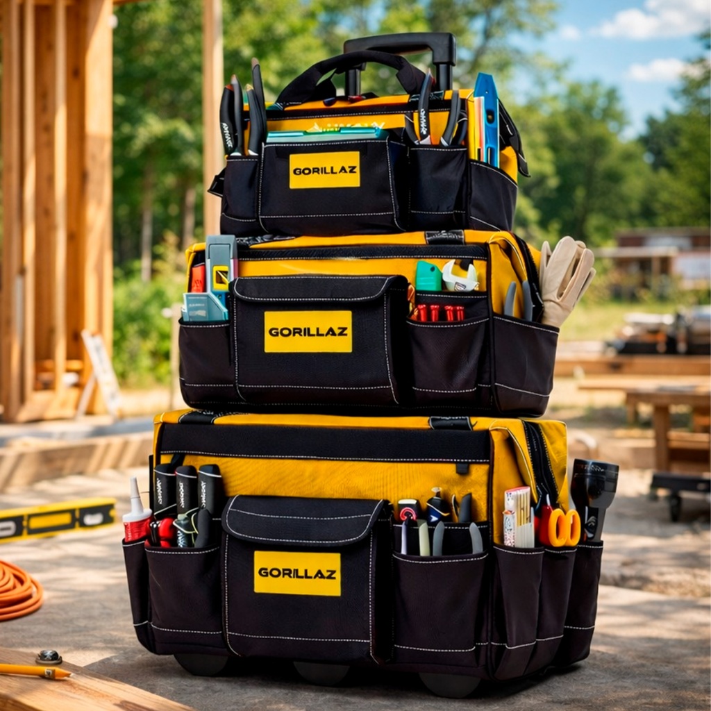 Kit 3 Bolsas Carrinhos Impermeável Reforçado Para Ferramentas Gorillaz