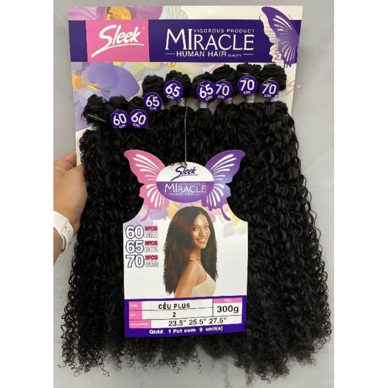Cabelo Cacheado Miracle CÉU Plus Human Hair SLEEK 300g