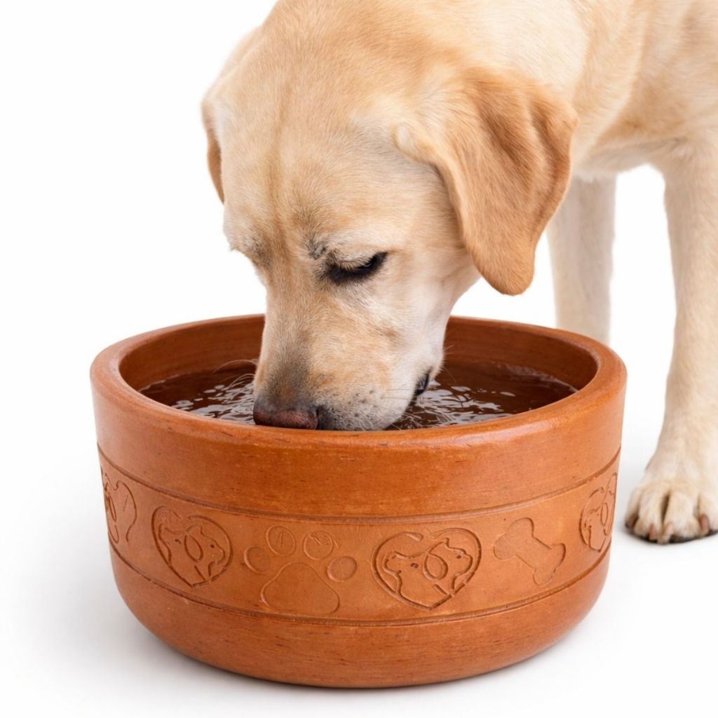 Comedouro e Bebedouro Pet de Barro 3L Ecológico Grande para Cães e Gatos Cerãmica Sustentável em Oferta na Shopee