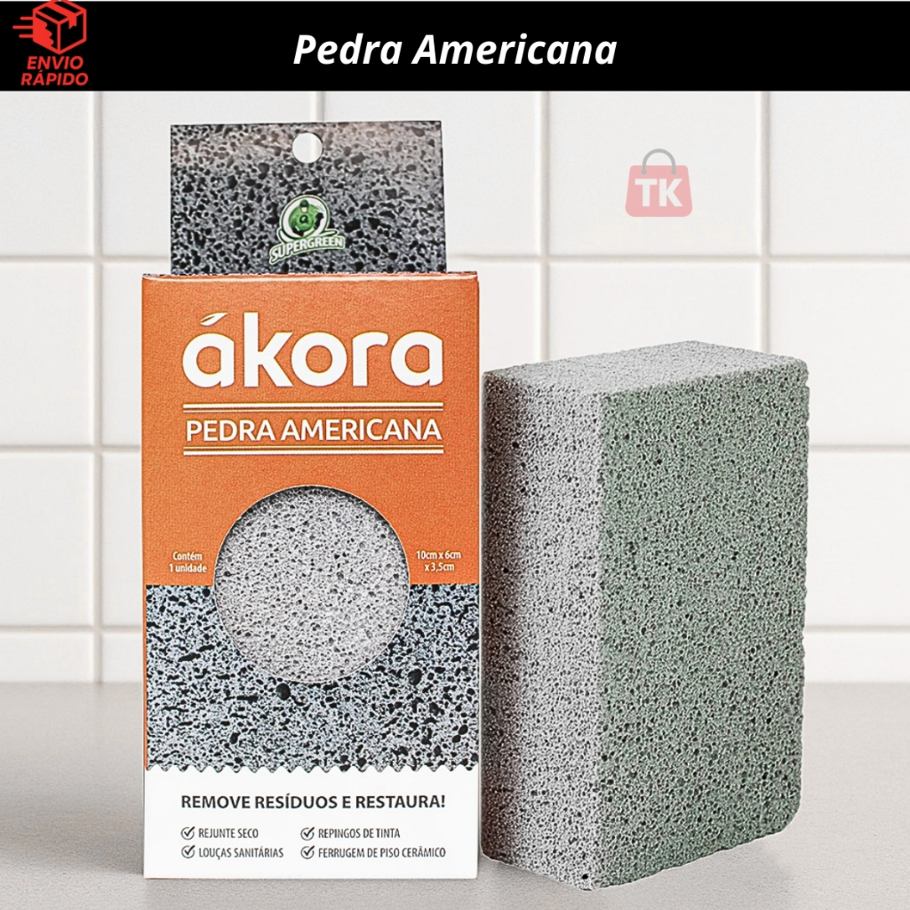 Pedra Americana Supergreen Ecomais – Removedor e Restaurador de Superfícies | Ákora em Oferta na Shopee