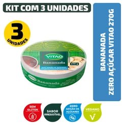 Kit Bananada Zero Açúcar Vitao 270G - 3 Unidades