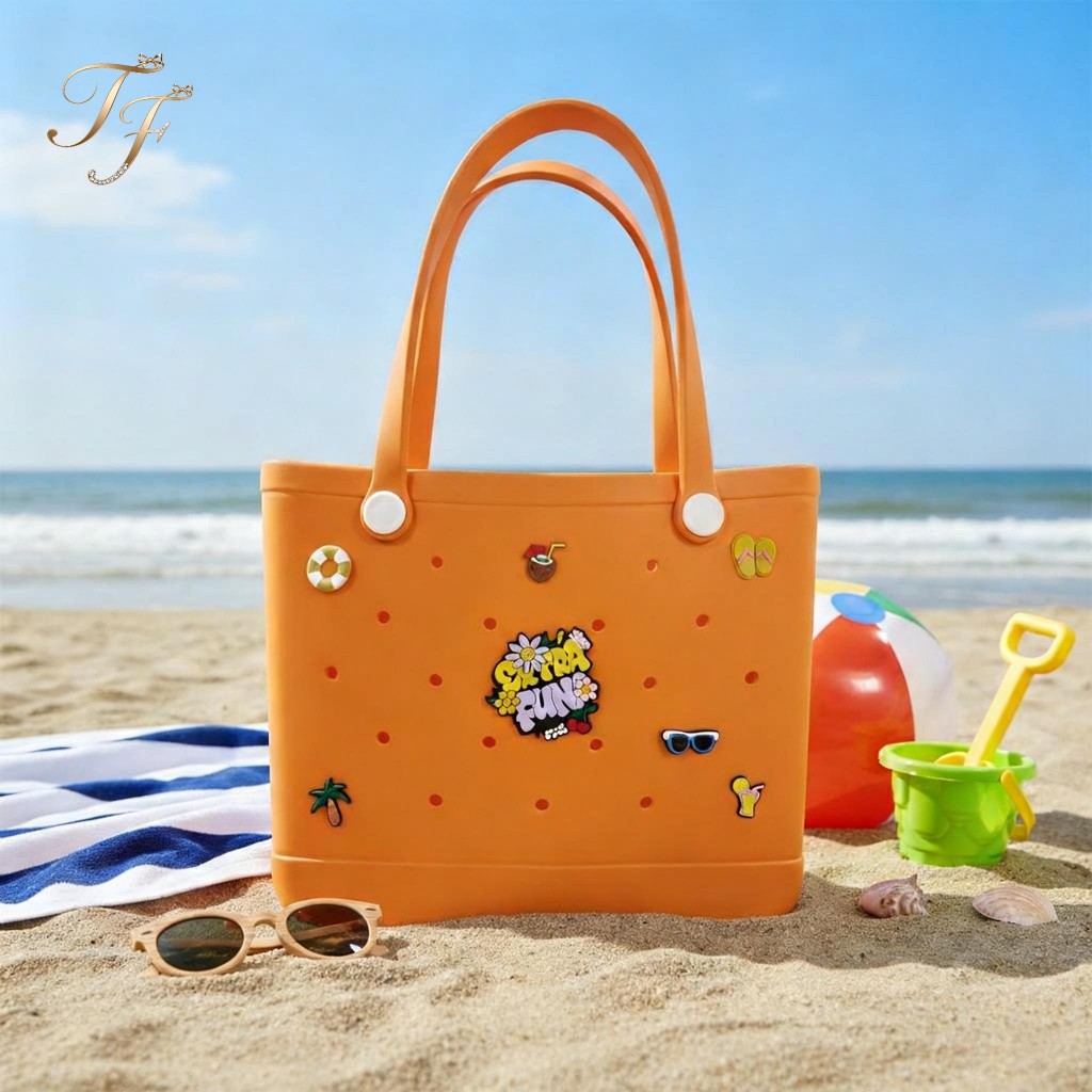 Bolsa EVA Vazada Tipo Crocs Praia Piscina Jelly Impermeável Leve Sacola Compras Camping DIY em Oferta na Shopee
