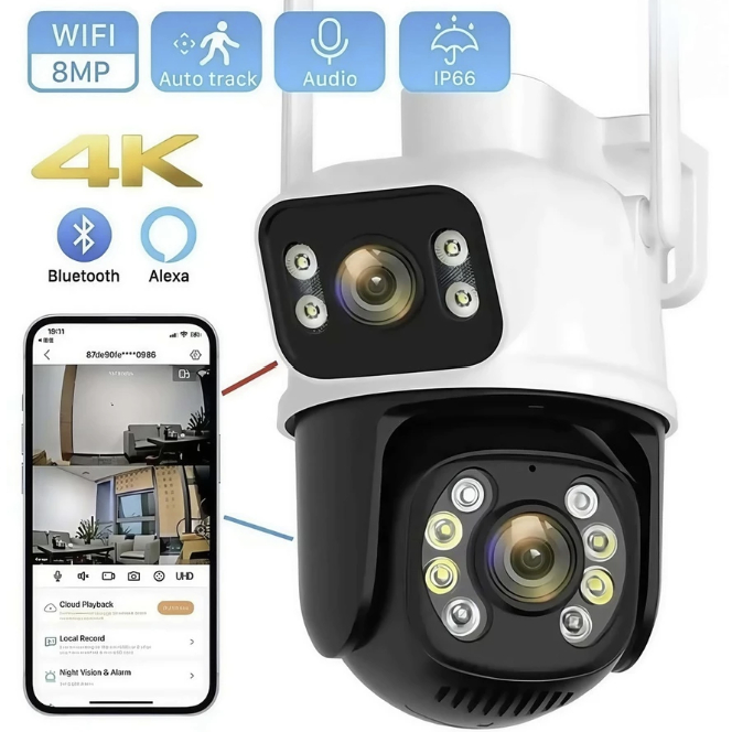 Câmera de Segurança A28B WiFi Dual 1080P 3MP Dupla WiFi para Alarme De Detecção De Segurança em Oferta na Shopee