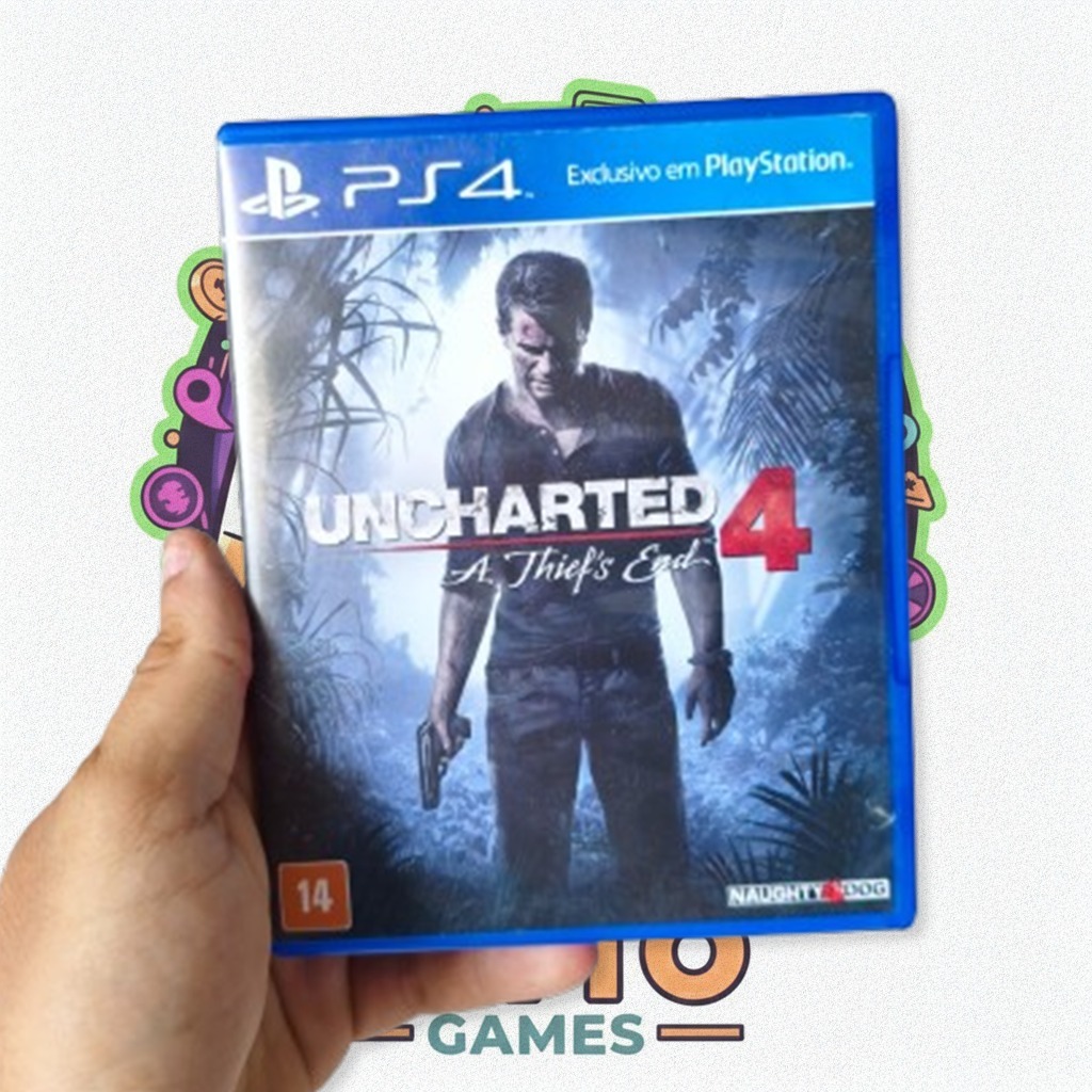 Uncharted 4  - PS 4 - Jogo em CD - Original - Midia Física - Garantia de 90 dias