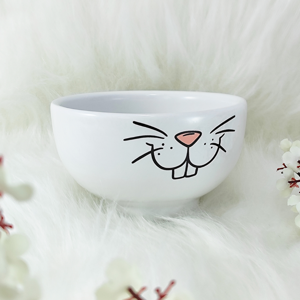 Cumbuca Bowl Tigela  Porcelana 450ml rostinho Coelho Feliz Páscoa