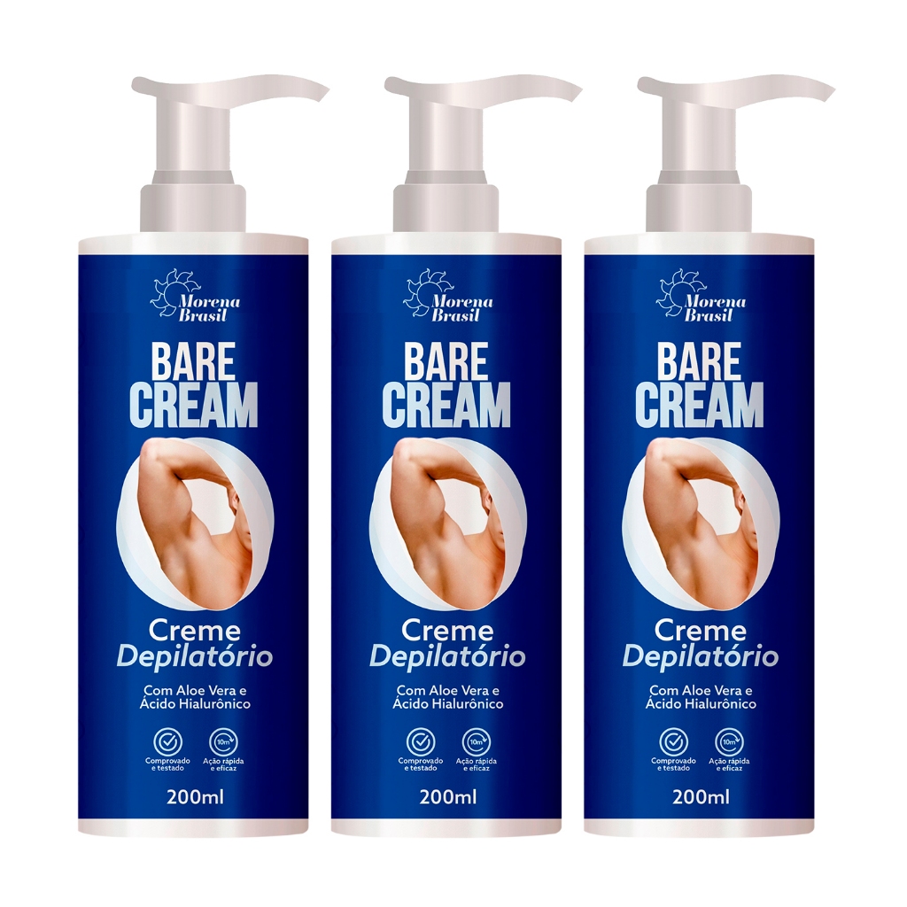 Kit 3X Creme Depilatório Masculino 🦵🏽 Remoção de Pelos Fácil e Sem Complicações 💙