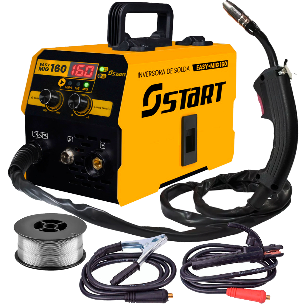 Máquina Solda Inversora Mig 160a Sem Gás 3 Em 1 Tig Lift Eletrodo Easymig Start 220v