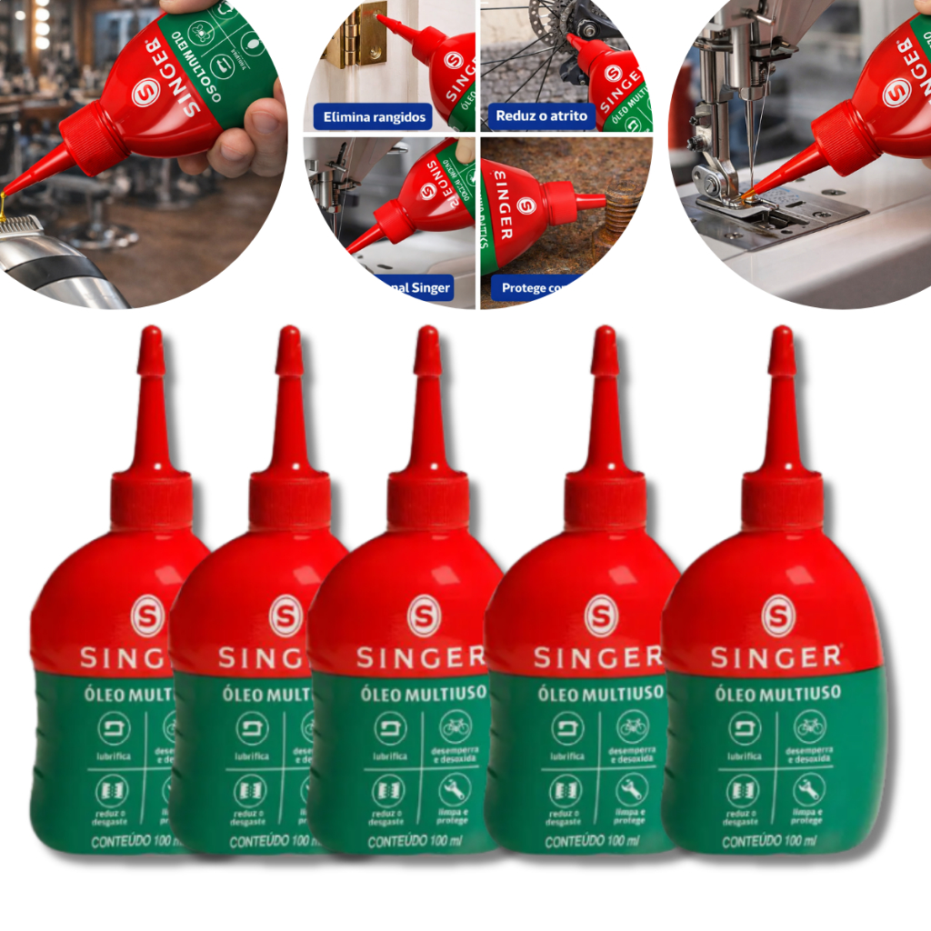 Óleo Lubrificante Multiuso Máquina Costura Dobradiças Singer em Oferta na Shopee