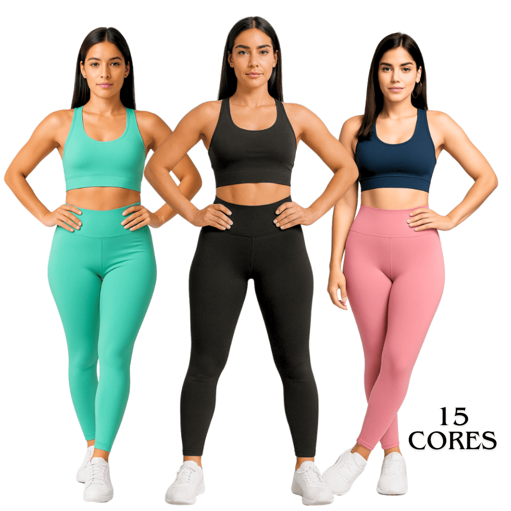 Calça Legging Academia Fitness Feminina Cós Alto Suplex Poliamida Zero Transparência em Oferta na Shopee