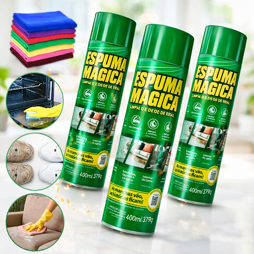 Kit C/ 3 Espuma Mágica Limpador a seco Limpa Estofados Tenis Fogão Box Airfryer Colchão C/ Pano em Oferta na Shopee