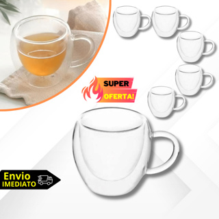 Jogo de Xicaras para Cafe Expresso Dolce Gusto Parede Dupla 100ml Chicara Vidro Duplo Isolante Térmico Borossilicato em Oferta na Shopee
