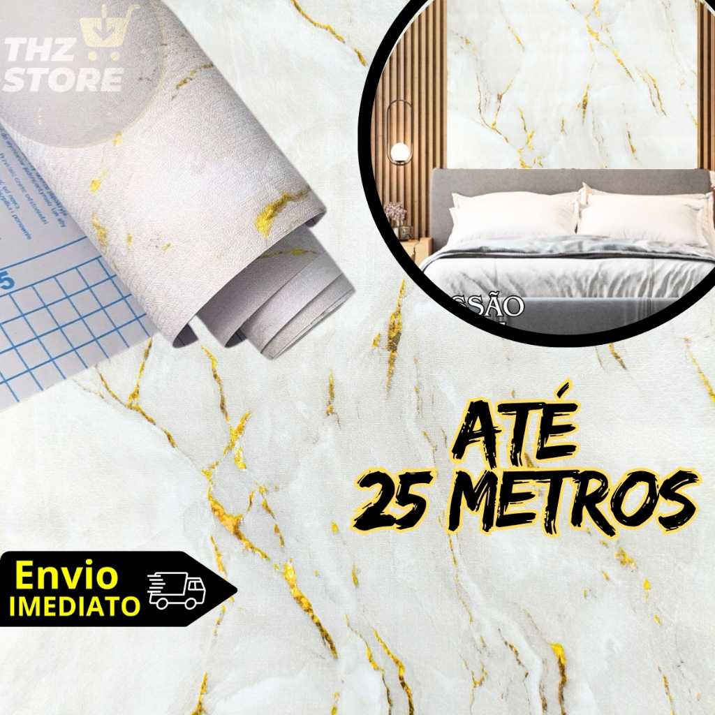 Papel de Parede Adesivo Marmore Dourado Texturizado 5 Metros Marmorizado Autocolante Sala Quarto em Oferta na Shopee