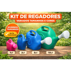 Regador Plástico com Bico Chuveiro Removível 5L e 10L para Jardim, Plantas – 1L, 2L, 5L e 10L