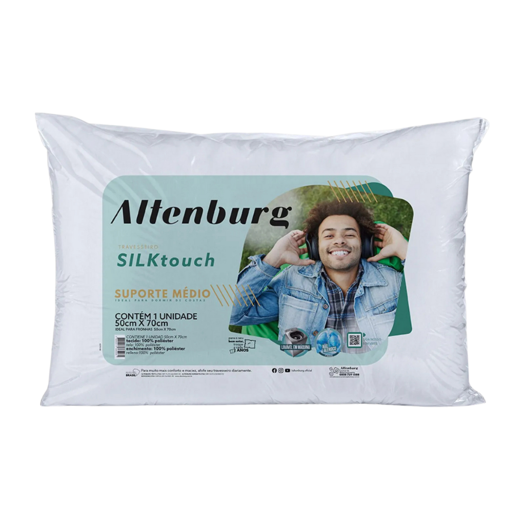 Travesseiro Altenburg Antialérgico Silk Touch Altenburg Descanso - 50cm x 70cm