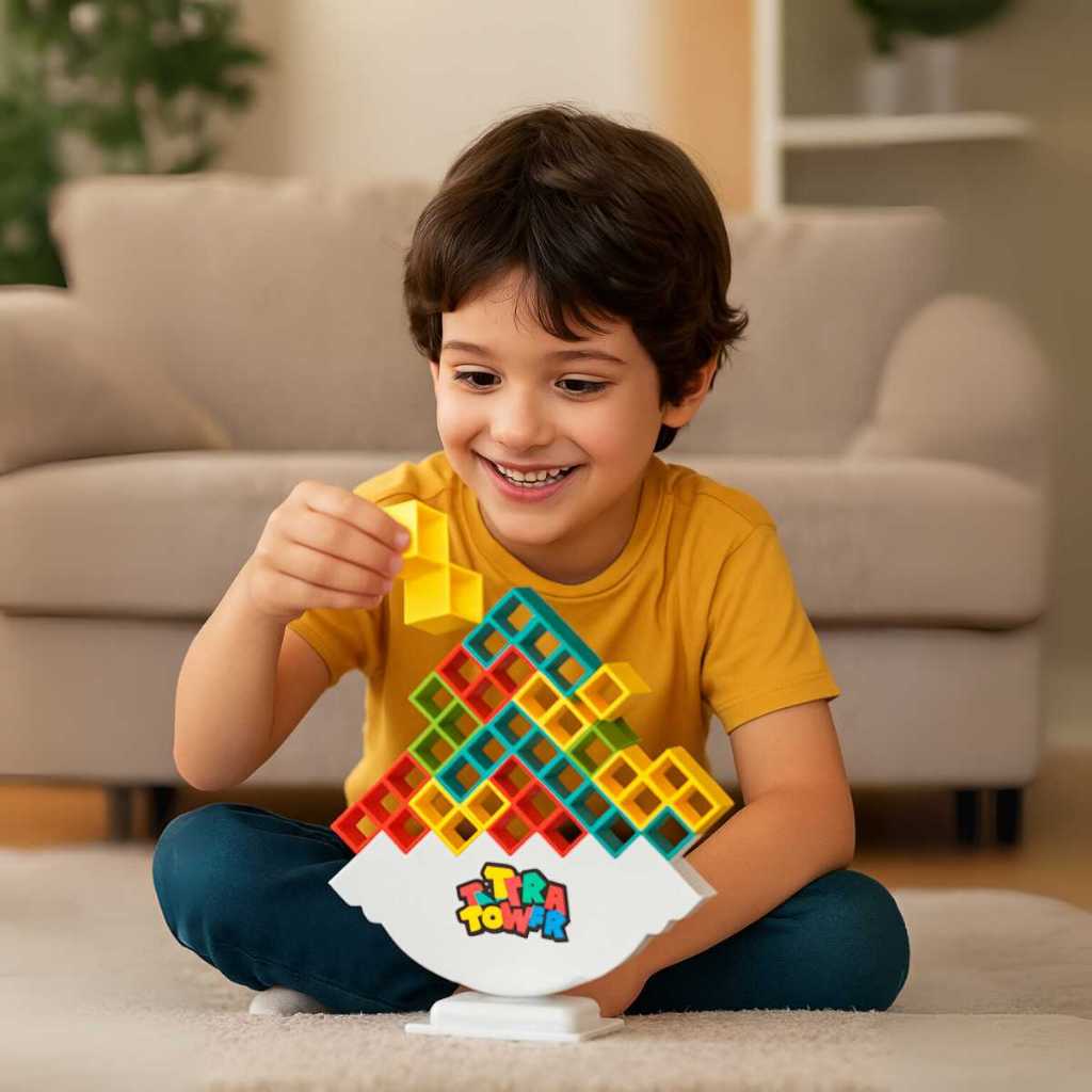 Jogo Infantil Torre Tetris Treta Tower Empilhar Equili Educa