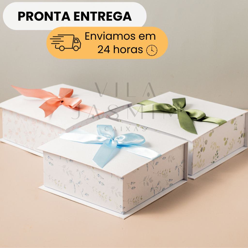 Caixa de Presente Estampa Floral Convite Batizado Casamento Daminha Pajem em Oferta na Shopee
