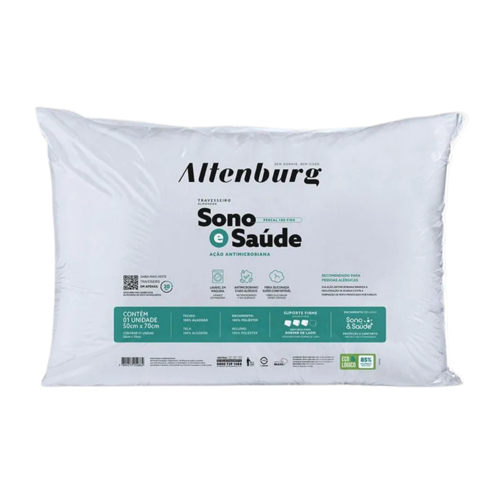Travesseiro Altenburg Hipoalergênico Sono e Saúde - 50cm x 70cm