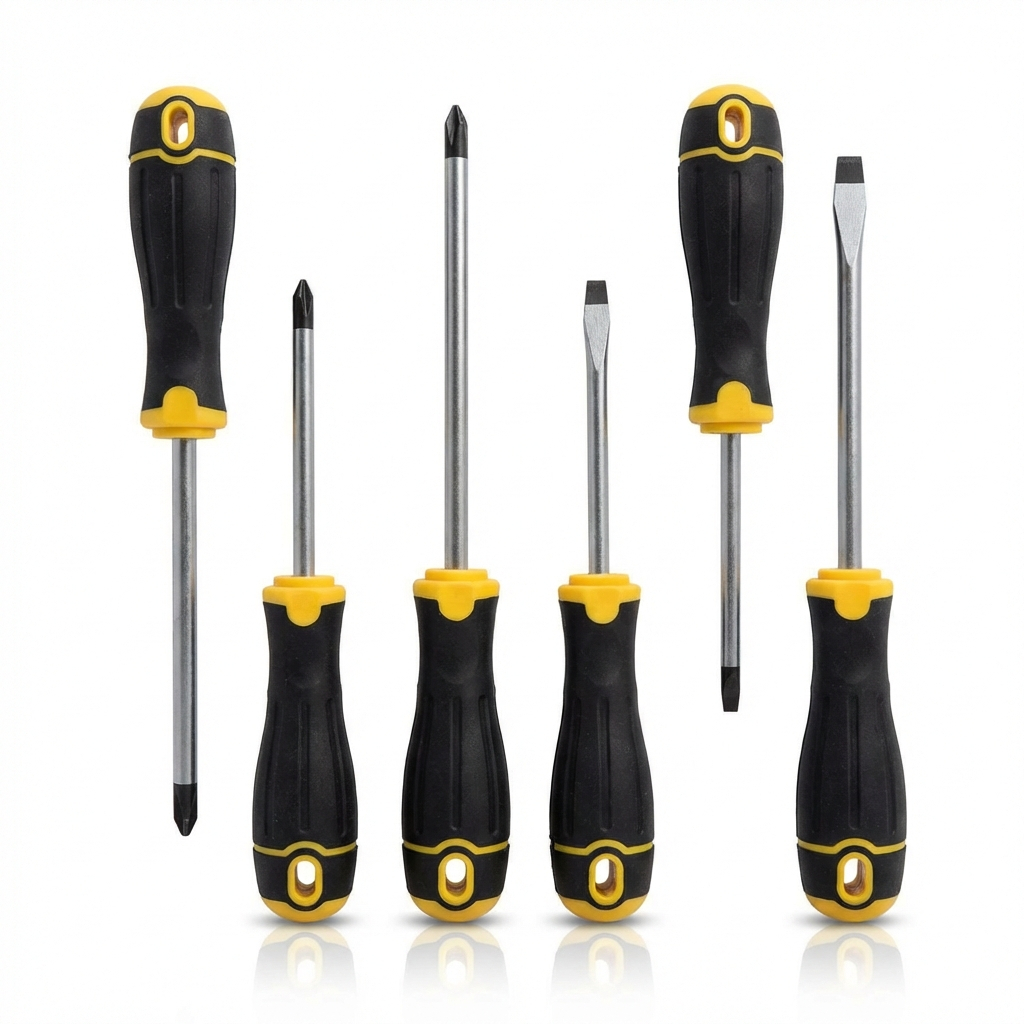 Kit de Ferramentas Chave de Fenda Manual 6 Peças para Manutenção Residencial Wassay para Ajustes Rápidos e Organização
