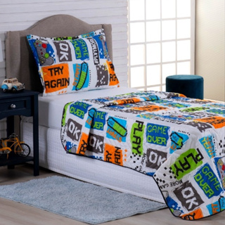 Colcha Para Cama Solteiro Criança Cobre Leito Infantil Menino e Menina em Oferta na Shopee